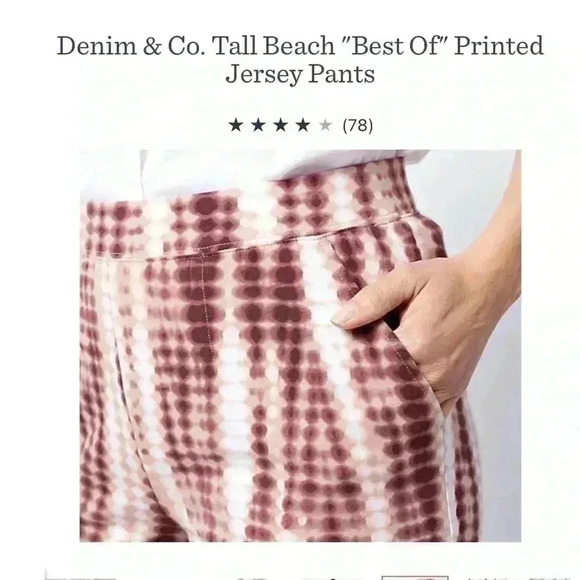 Denim & Co. Tall Beach "Best Of" Printed Jersey Pants Women’s Large TALL SET - Picture 4 of 12